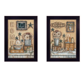 "Where Family & Friends Gather II" 2-Piece Vignette by Mary Ann June, Black Frame B06787017