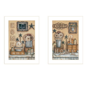 "Where Family & Friends Gather II" 2-Piece Vignette by Mary Ann June, White Frame B06787018