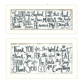 "Thank You Lord" 2-Piece Vignette by Annie LaPoint, White Frame B06787089