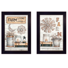 "Farm Living" 2-Piece Vignette by Mary Ann June, Black Frame B06787092