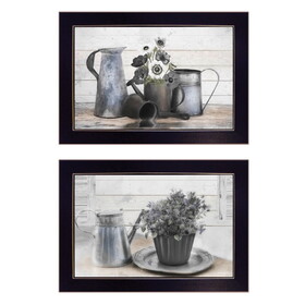 "Floral with Tin Ware" 2-Piece Vignette by Robin-Lee Vieira, Black Frame B06787100