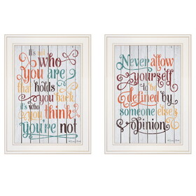 "Who You Think" 2-Piece Vignette by Susan Ball, White Frame B06787101