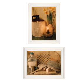 "Daffodils & Cider" 2-Piece Vignette by Anthony Smith, White Frame B06787103
