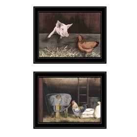 "Bacon & Eggs" 2-Piece Vignette by Billy Jacobs, Black Frame B06787108