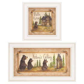 "Natures / Bath" 2-Piece Vignette by Mary Ann June, White Frame B06787134