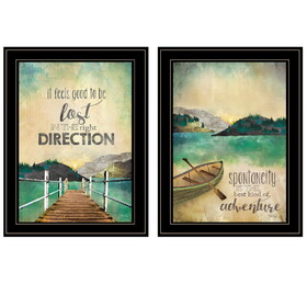 "Right Direction / Adventure" 2-Piece Vignette by Marla Rae, Black Frame B06787141