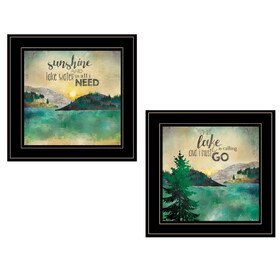 "Lake / Sunshine" 2-Piece Vignette by Marla Rae, Black Frame B06787143