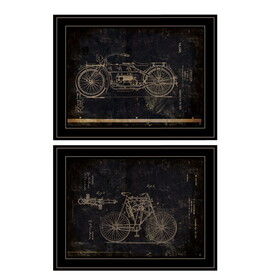 Motor Bike Patent I & II 2-Piece Vignette by Cloverfield & Co, Black Frame B06787166
