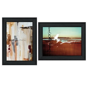 "Abstract Flight" 2-Piece Vignette by Cloverfield & Co, Black Frame B06787170