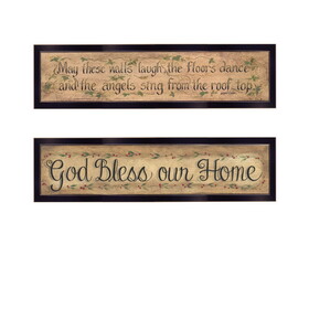 "Blessed Home" 2-Piece Vignette by Gail Eads, Black Frame B06787177