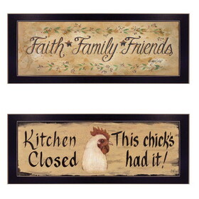 "Faith*Family*Friends & This Chick" 2-Piece Vignette by Gail Eads, Black Frame B06787178