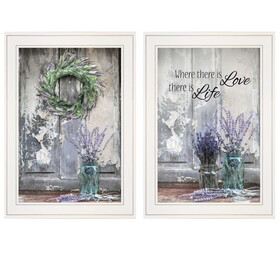 "Where There is Love" 2-Piece Vignette by Lori Deiter, White Frame B06787186