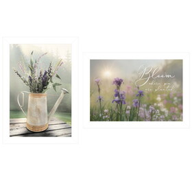"Bloom Where You are Planted" 2-Piece Vignette by Lori Deiter, White Frame B06787193