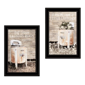 Trendy Decor 4U "Laundry Room" Framed Wall Art, Modern Home Decor 2 Piece Vignette for Living Room, Bedroom & Farmhouse Wall Decoration by Billy Jacobs B06787197