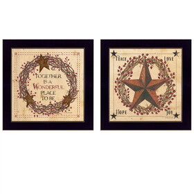 "Together is a wonderful Place" 2-Piece Vignette by, Black Frame B06787216