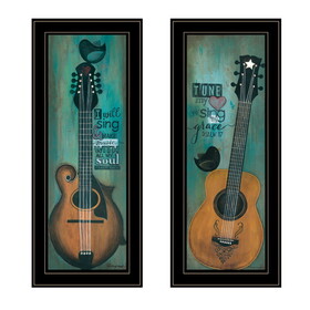 "Tune my Heart and I will Sing" 2-Piece Vignette by Tonya Crawford, Black Frame B06787250