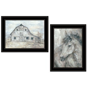 "True Spirit (Horses)" 2-Piece Vignette by Debi Coules, Black Frame B06787271