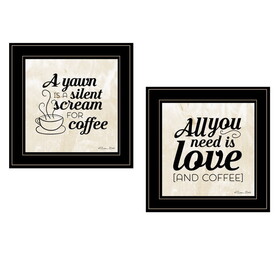 "All You Need is Coffee" 2-Piece Vignette by Susan Boyer, Black Frame B06787289