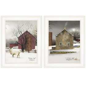 "Cold Winter" 2-Piece Vignette by Billy Jacobs, White Frame B06787294