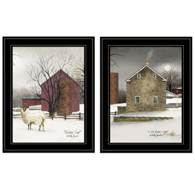 "Cold Winter" 2-Piece Vignette by Billy Jacobs, Black Frame B06787295
