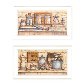 "My Happy Place" 2-Piece Vignette by Mary June, White Frame B06787300
