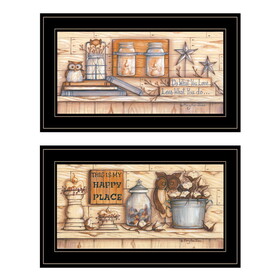 "My Happy Place" 2-Piece Vignette by Mary June, Black Frame B06787301