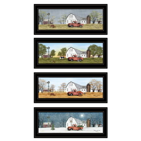 Trendy Decor 4U "Four Seasons Collection V" Framed Wall Art, Modern Home Decor 4 Piece Vignette for Living Room, Bedroom & Farmhouse Wall Decoration by Billy Jacobs B06787304