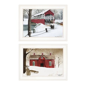 "Winter Evening" 2-Piece Vignette by Billy Jacobs, White Frame B06787321