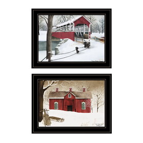 "Winter Evening" 2-Piece Vignette by Billy Jacobs, Black Frame B06787322
