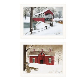 "Crisp & New Fallen Snow" 2-Piece Vignette by Billy Jacobs, White Frame B06787323