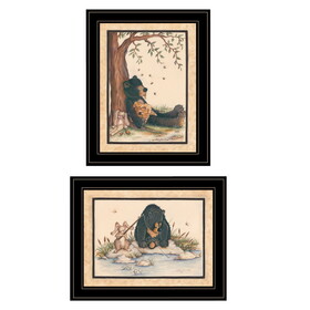 "Gone Fishing" 2-Piece Vignette by Mary June, Black Frame B06787332