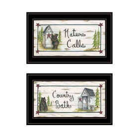"Nature Calls" 2-Piece Vignette by Mary June, Black Frame B06787336