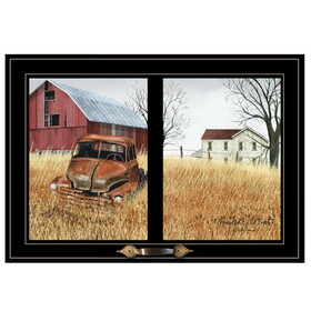 "Granddads Old Truck" by Billy Jacobs, Ready to Hang Framed Print, Black Window-Style Frame B06787349