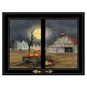 "Spooky Harvest Moon" by Billy Jacobs, Ready to Hang Framed Print, Black Window-Style Frame B06787354