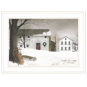 "Christmas Time is coming" by Billy Jacobs Ready to Hang Holiday Framed Print, White Frame B06787386