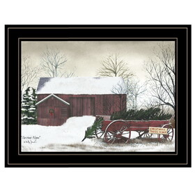 "Christmas Wagon" by Billy Jacobs Ready to Hang Framed Print, Black Frame B06787389