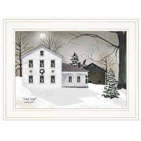 "Silent Night" by Billy Jacobs Ready to Hang Holiday Framed Print, White Frame B06787390
