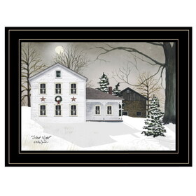 "Silent Night" by Billy Jacobs Ready to Hang Holiday Framed Print, Black Frame B06787391