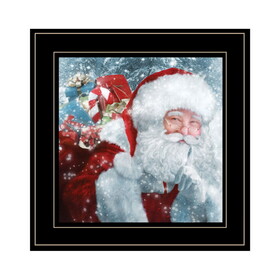 "Santa with Presents" by Bluebird Barn Ready to Hang Framed Print, Black Frame B06787395