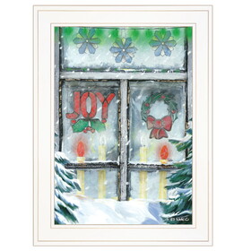 "Christmas Joy" by Ed Wargo Ready to Hang Holiday Framed Print, White Frame B06787398