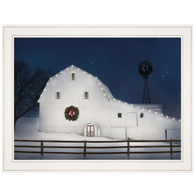 "Christmas Starry Night" by Lori Deiter Ready to Hang Holiday Framed Print, White Frame B06787400