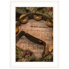 "Holly & Ivy" by Robin Lee Vieria Ready to Hang Holiday Framed Print, White Frame B06787402