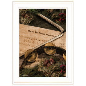 "The Angels Sing" by Robin Lee Vieria Ready to Hang Holiday Framed Print, White Frame B06787404