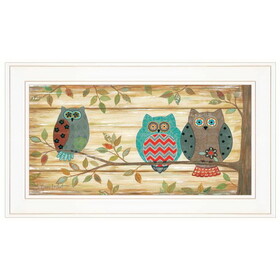 "Three Wise Owls" by Annie LaPoint, Ready to Hang Framed Print, White Frame B06787406