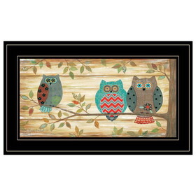 "Three Wise Owls" by Annie LaPoint, Ready to Hang Framed Print, Black Frame B06787408