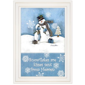 "Trendy Snowman" by Diane Kater, Ready to Hang Framed Print, White Frame B06787409