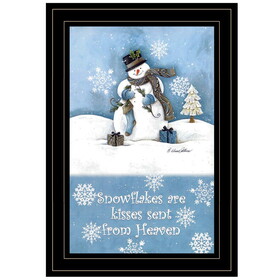 "Trendy Snowman" by Diane Kater, Ready to Hang Framed Print, Black Frame B06787411