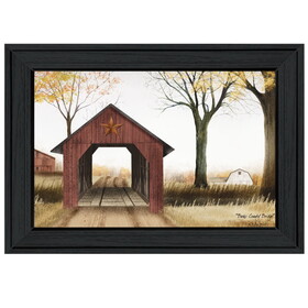 "Bucks County Bridge" by Billy Jacobs, Ready to Hang Framed Print, Black Frame B06787414