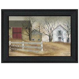 "Old Stone Barn" by Billy Jacobs, Ready to Hang Framed Print, Black Frame B06787422