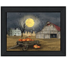 "Spooky Harvest Moon" by Billy Jacobs, Ready to Hang Framed Print, Black Frame B06787439